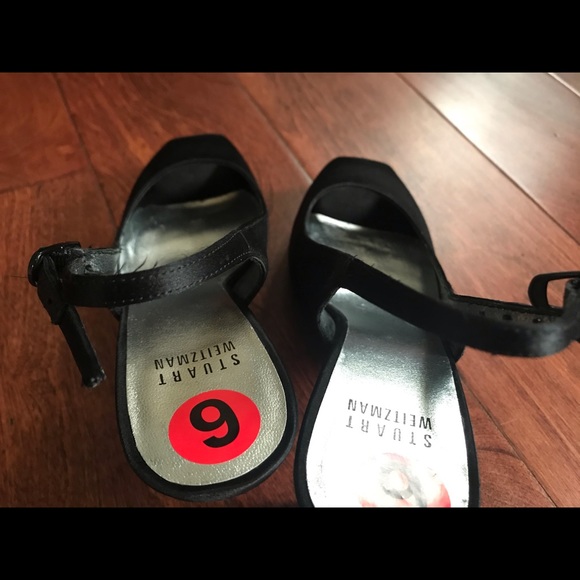 New Stuart Weitzman Satin Peep-toe Slingback Pumps - Picture 12 of 16